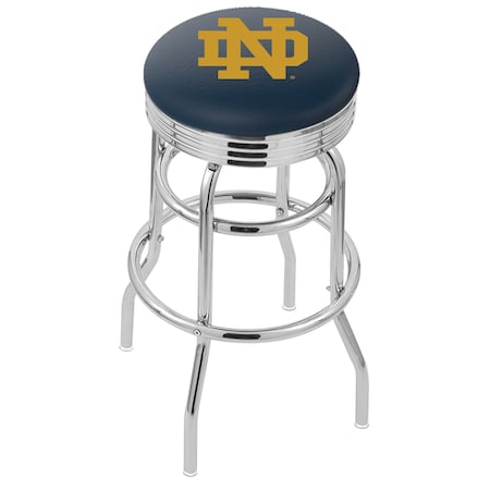 30 Chrome 2-Ring Notre Dame (ND) Swivel Bar Stool,Accent Ring